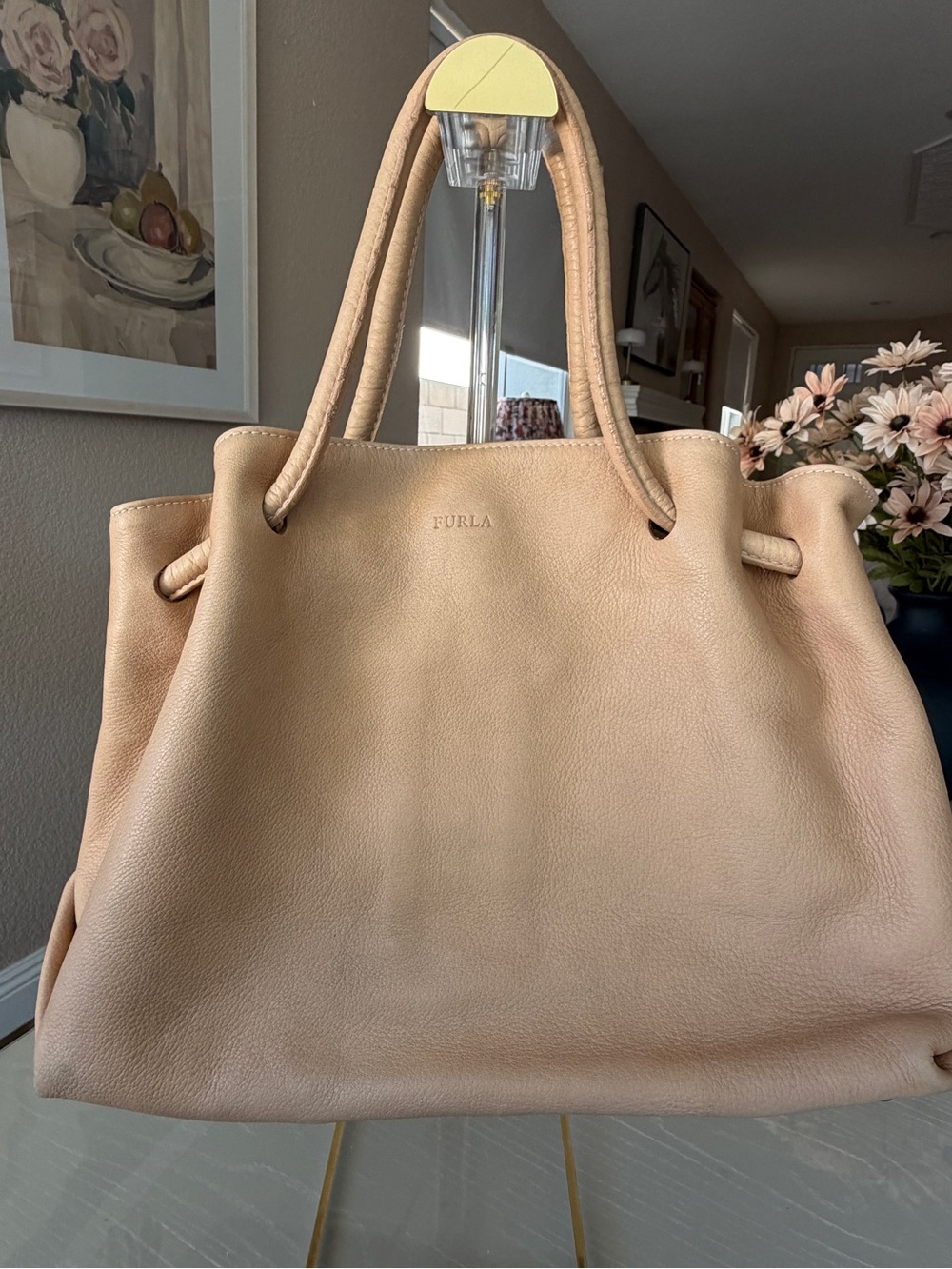 Furla Leather Tote Bag – Blush/Nude | Spacious & Elegant